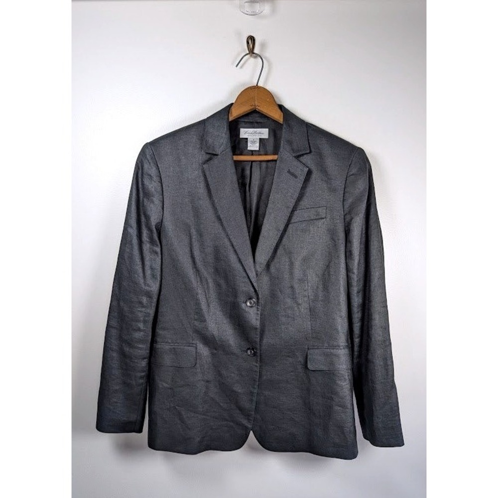 Brooks Brothers Blazer Womens Size 16 Linen Blend Vintage Lined Preppy Academia